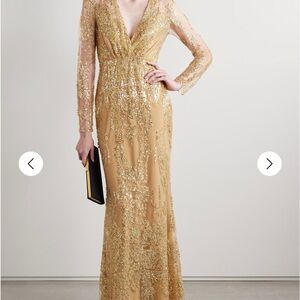 Zuhair Murad Wrap-effect embellished tulle gown